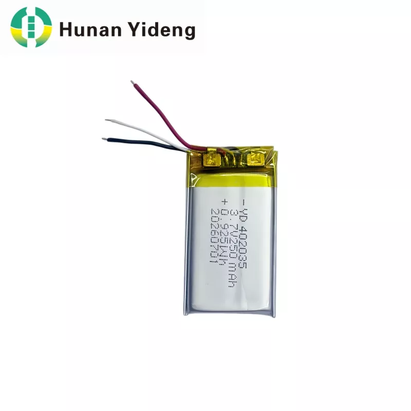 402035 3.7v 250mAh VR Akıllı Kamera Li Polimer Pil