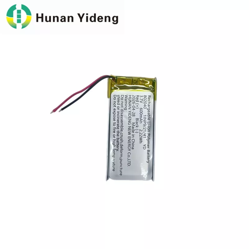 802040 600mAh Ses Kaydedici ve Elektrikli Oyuncaklar için Şarj Edilebilir Pil
